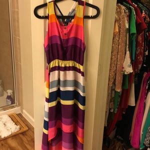 colorful high low dress
